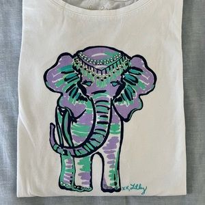 Girls Lilly Pulitzer Elephant Long Sleeve T-Shirt, size 12-14.
